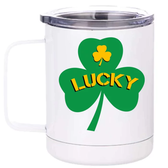 Lucky Shamrock St.Patrick's Day Front & Back 12oz Stainless Steel Tumbler Cup