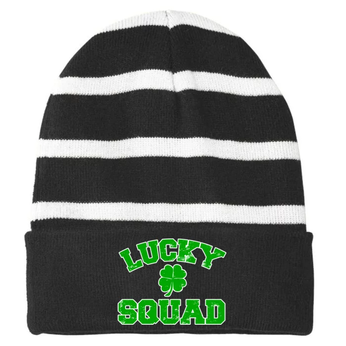 Lucky Squad Irish Clover Striped Beanie with Solid Band