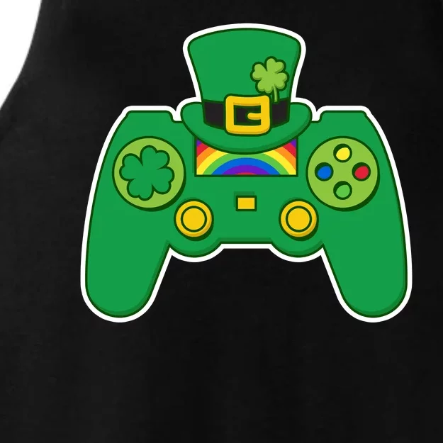 Lucky St Patrick's Day Video Game Controller Ladies Tri-Blend Wicking Tank