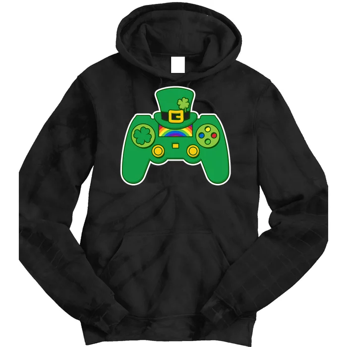 Lucky St Patrick's Day Video Game Controller Tie Dye Hoodie