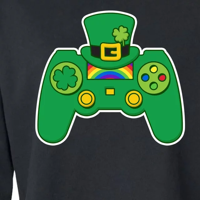 Lucky St Patrick's Day Video Game Controller Cropped Pullover Crew