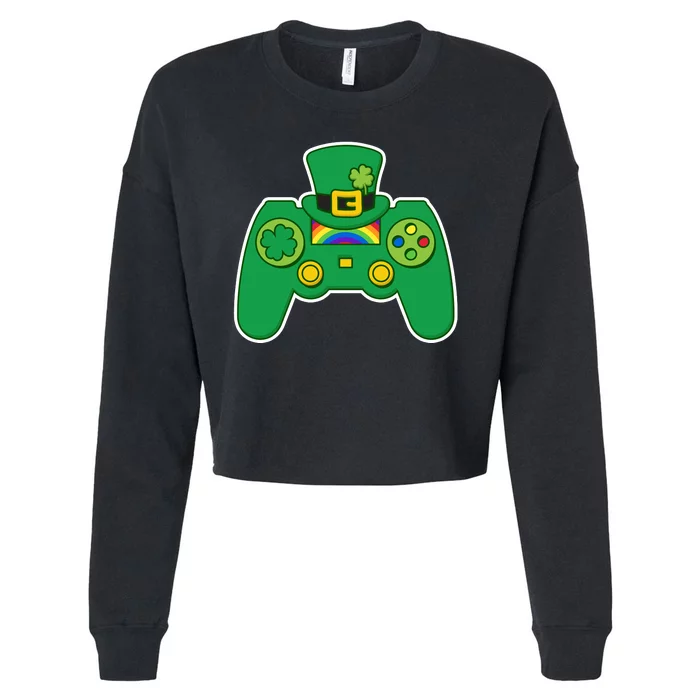 Lucky St Patrick's Day Video Game Controller Cropped Pullover Crew