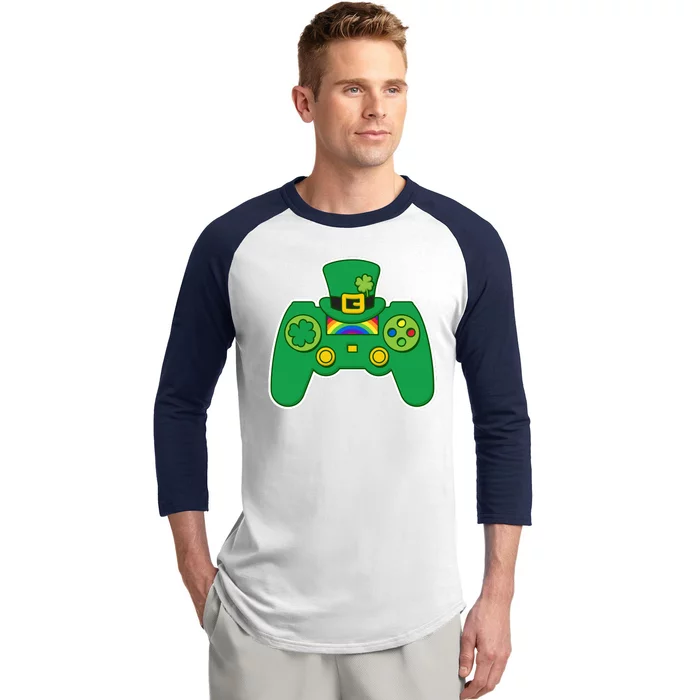 Lucky St Patrick's Day Video Game Controller Baseball Sleeve Shirt