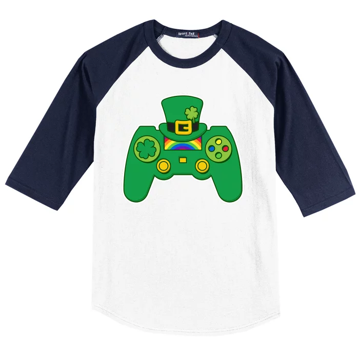 Lucky St Patrick's Day Video Game Controller Baseball Sleeve Shirt