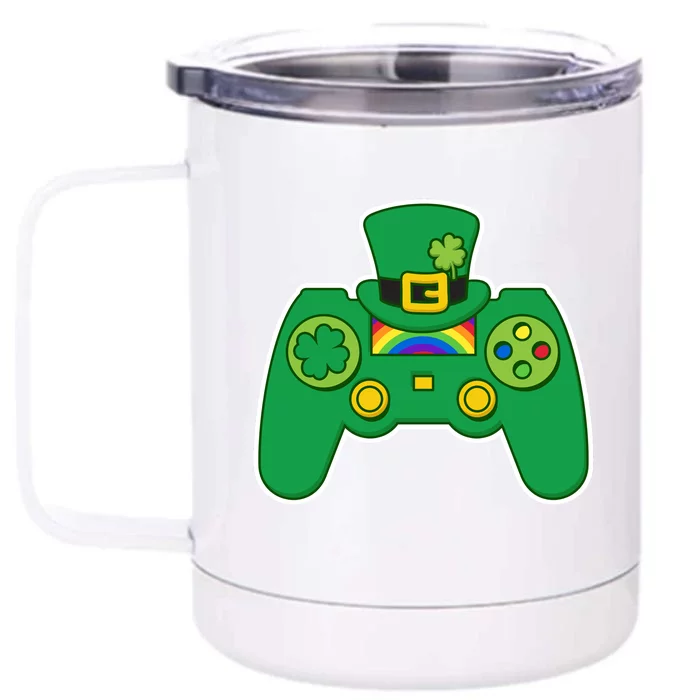 Lucky St Patrick's Day Video Game Controller Front & Back 12oz Stainless Steel Tumbler Cup