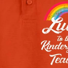 Lucky To Be A Kindergarten Teacher Cute Rainbow Dry Zone Grid Performance Polo