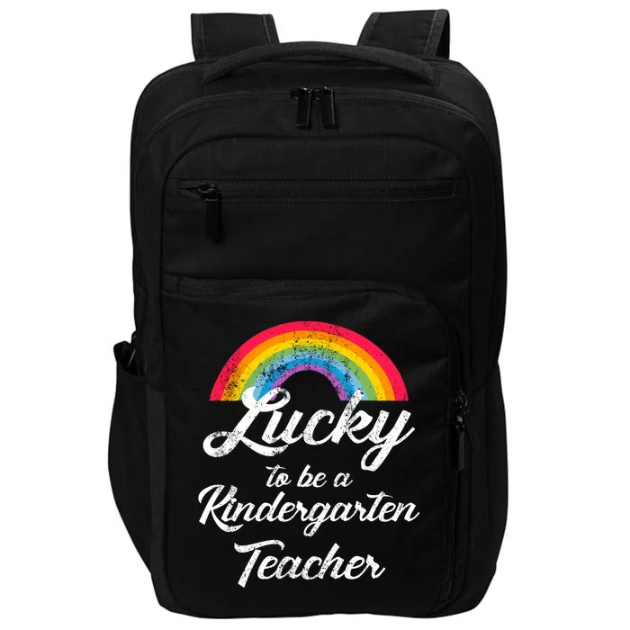 Lucky To Be A Kindergarten Teacher Cute Rainbow Impact Tech Backpack