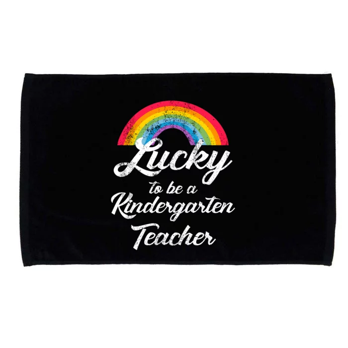 Lucky To Be A Kindergarten Teacher Cute Rainbow Microfiber Hand Towel