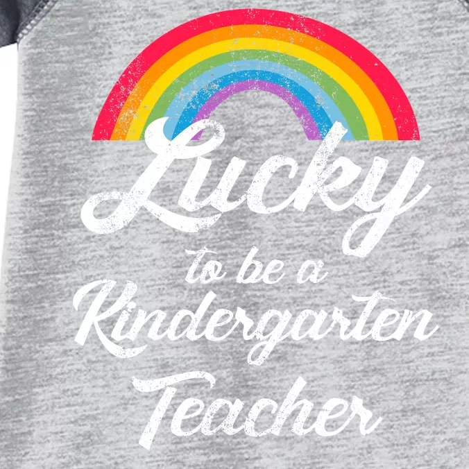 Lucky To Be A Kindergarten Teacher Cute Rainbow Infant Baby Jersey Bodysuit