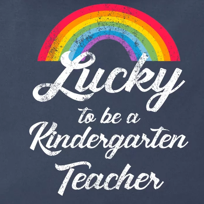 Lucky To Be A Kindergarten Teacher Cute Rainbow Zip Tote Bag