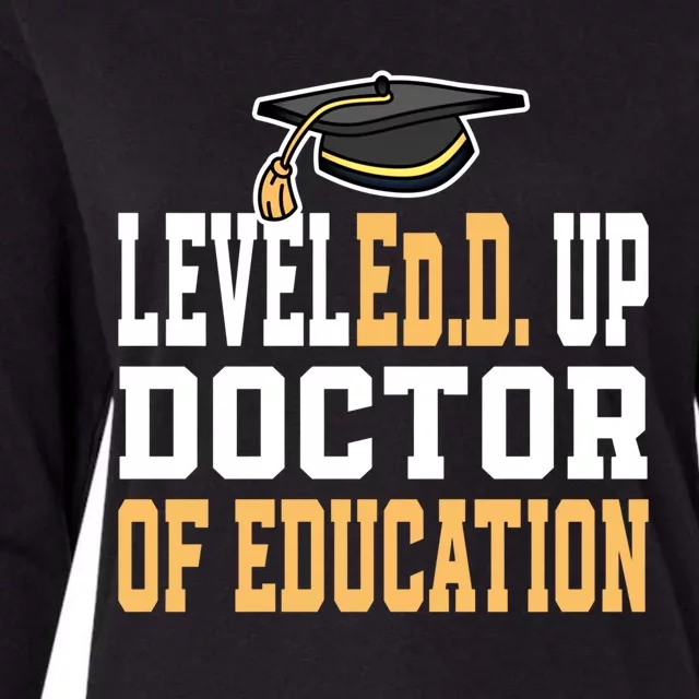 Leveled Up Doctor Of Education Doctoral Degree Gift Womens Cotton Relaxed Long Sleeve T-Shirt