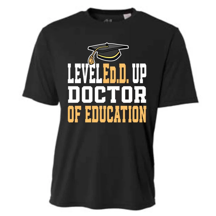 Leveled Up Doctor Of Education Doctoral Degree Gift Cooling Performance Crew T-Shirt