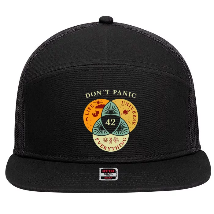 Life Universe Everything 42 Science Fiction Space Lovers 7 Panel Mesh Trucker Snapback Hat