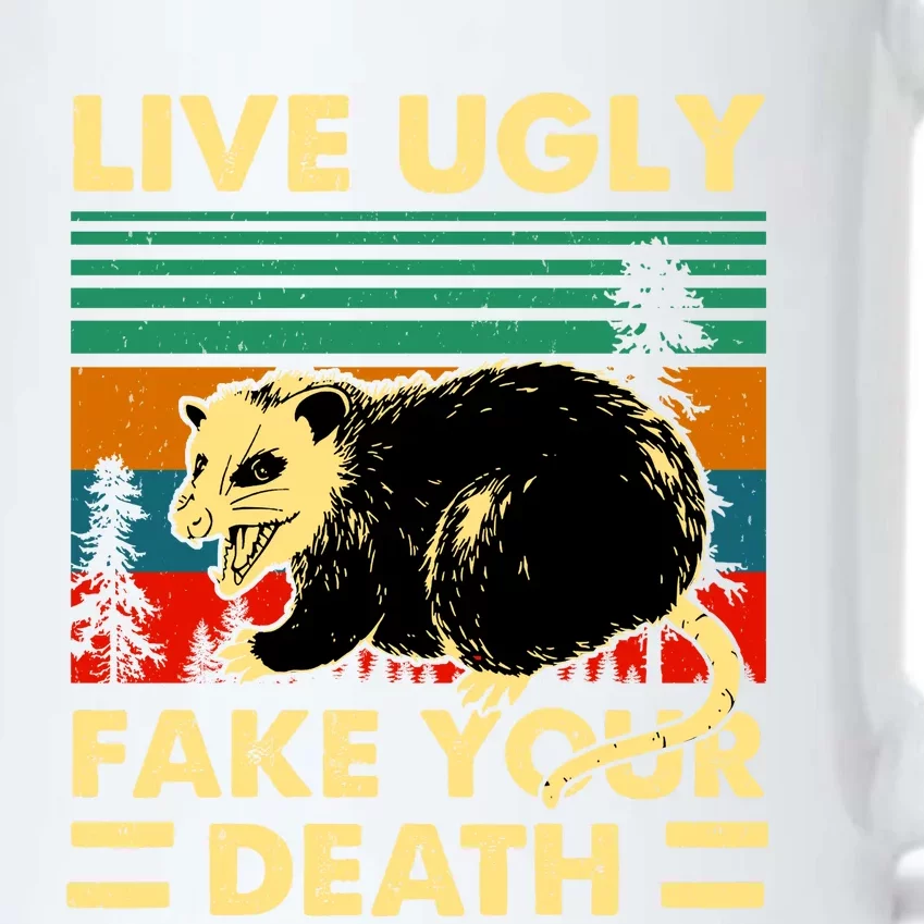 Live Ugly Fake Your Death Trash Opossum Black Color Changing Mug