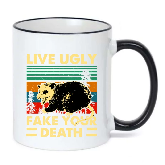 Live Ugly Fake Your Death Trash Opossum Black Color Changing Mug