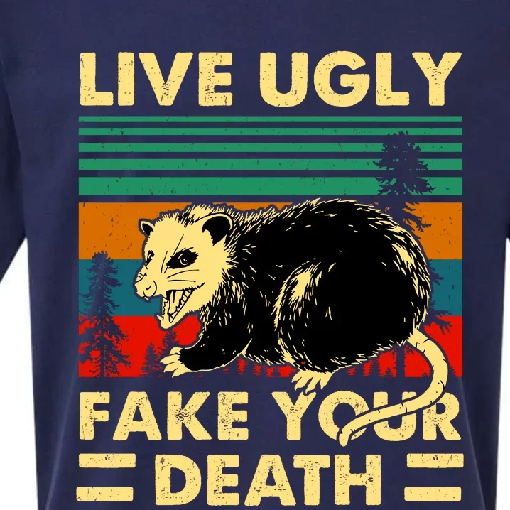 Live Ugly Fake Your Death Trash Opossum Sueded Cloud Jersey T-Shirt