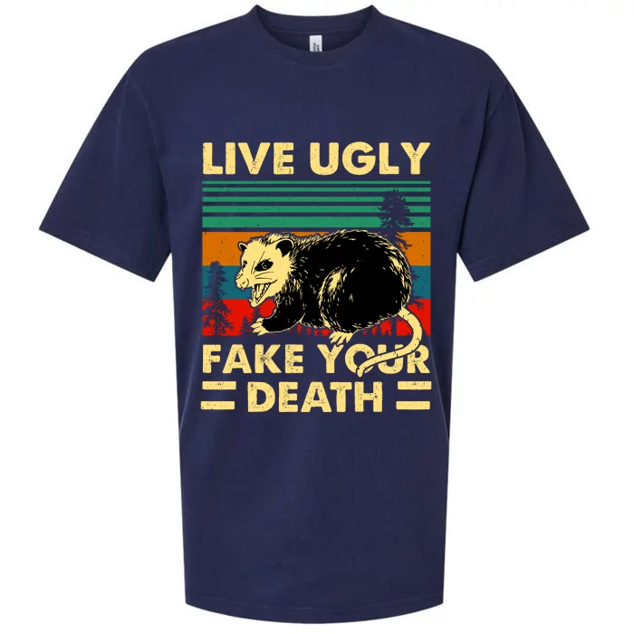 Live Ugly Fake Your Death Trash Opossum Sueded Cloud Jersey T-Shirt