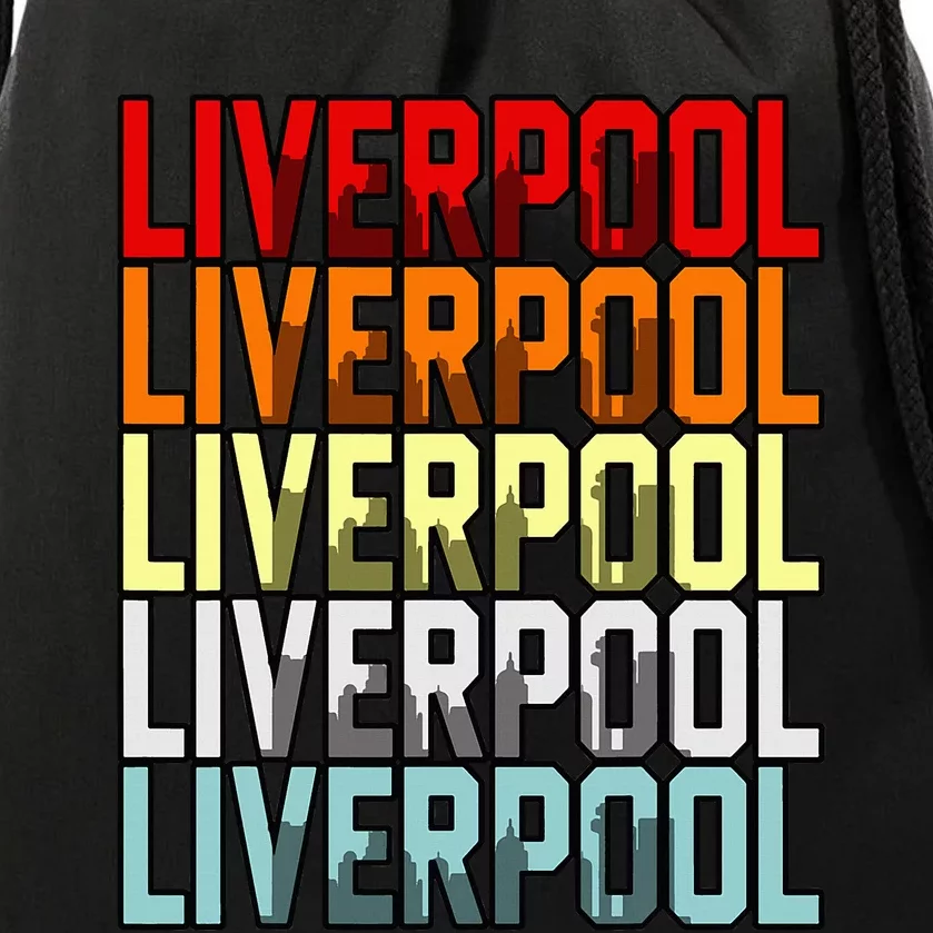 Liverpool Uk Flag Drawstring Bag