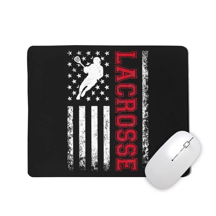 Lacrosse Usa Flag Lax Mousepad