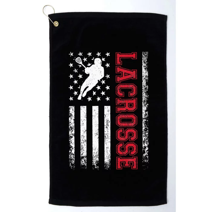 Lacrosse Usa Flag Lax Platinum Collection Golf Towel