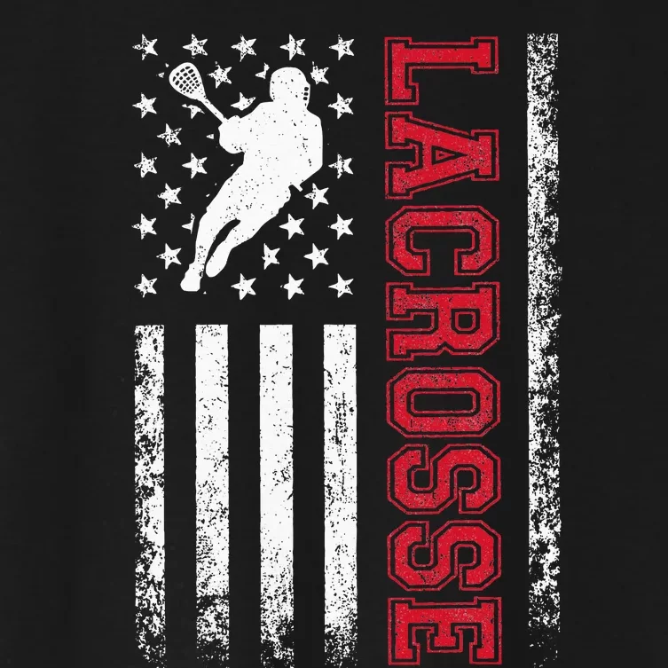 Lacrosse Usa Flag Lax Women's Crop Top Tee