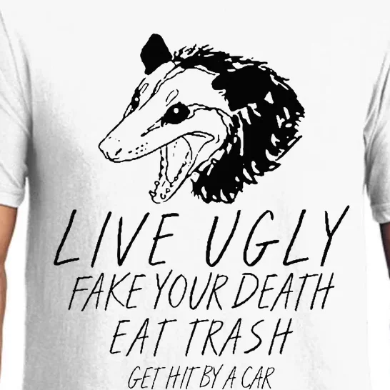 Live Ugly Fake Your Death Eat Trash Get Hit By A Car Opossum Pajama Set