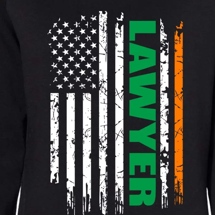 Lawyer Usa Flag Irish St Patrick Day Gift Womens California Wash Sweatshirt