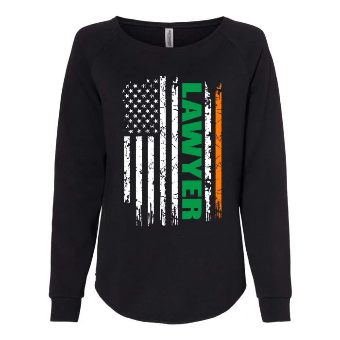 Lawyer Usa Flag Irish St Patrick Day Gift Womens California Wash Sweatshirt