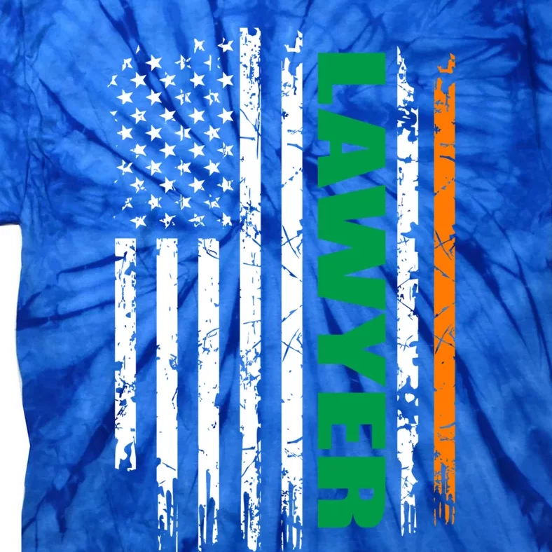 Lawyer Usa Flag Irish St Patrick Day Gift Tie-Dye T-Shirt