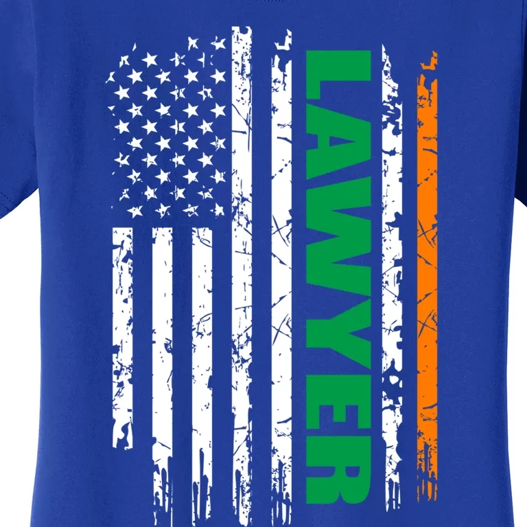 Lawyer Usa Flag Irish St Patrick Day Gift Women's T-Shirt