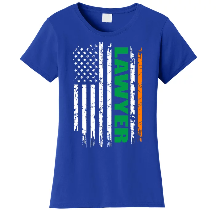 Lawyer Usa Flag Irish St Patrick Day Gift Women's T-Shirt