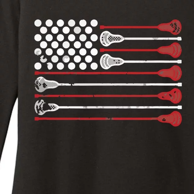 Lacrosse USA Flag Lax Womens CVC Long Sleeve Shirt