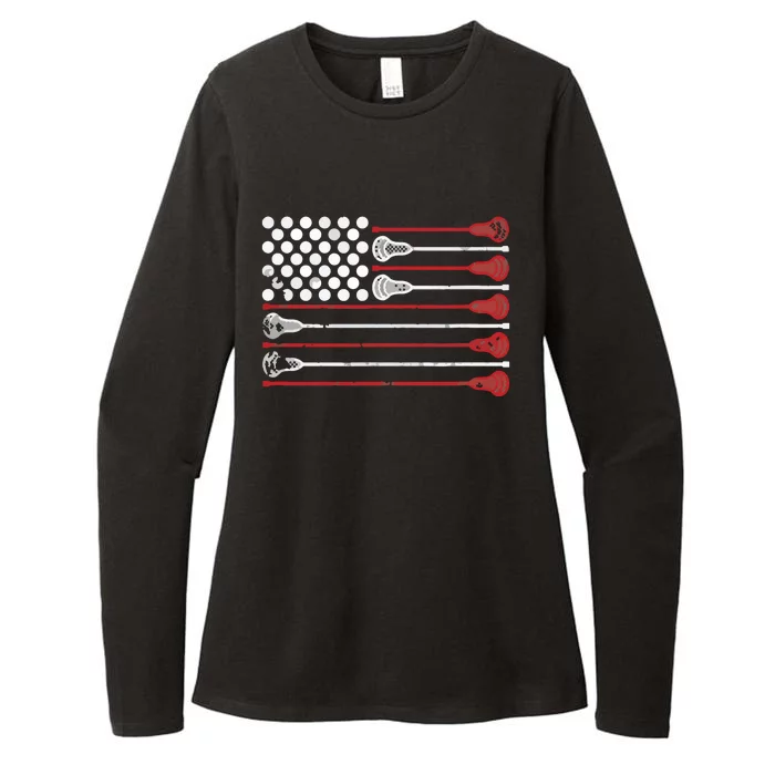 Lacrosse USA Flag Lax Womens CVC Long Sleeve Shirt