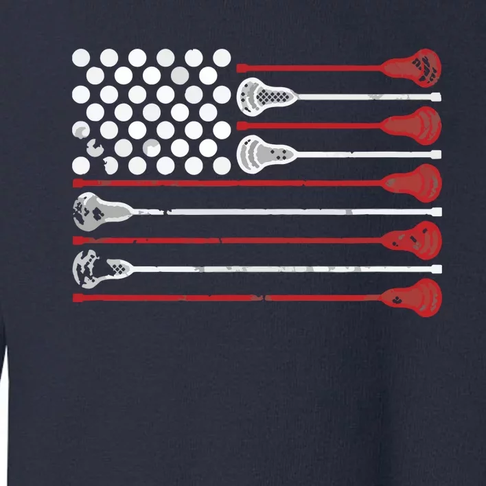 Lacrosse USA Flag Lax Toddler Sweatshirt