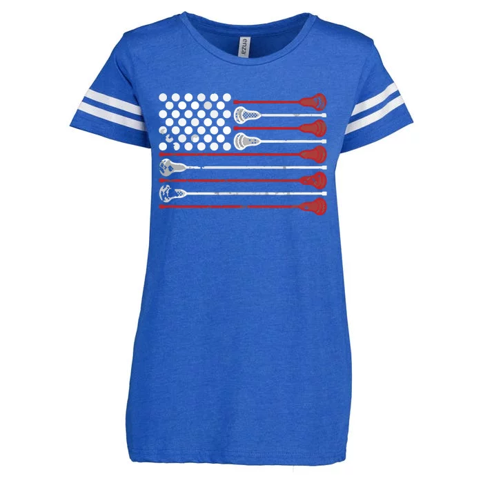 Lacrosse USA Flag Lax Enza Ladies Jersey Football T-Shirt