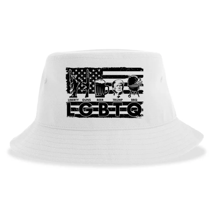 LGBTQ USA Flag Liberty Guns Beer Trump BBQ Sustainable Bucket Hat