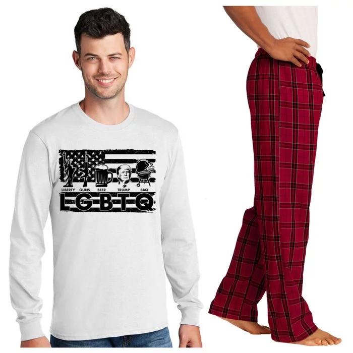 LGBTQ USA Flag Liberty Guns Beer Trump BBQ Long Sleeve Pajama Set