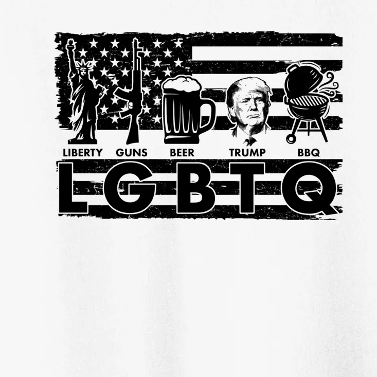 LGBTQ USA Flag Liberty Guns Beer Trump BBQ Toddler T-Shirt