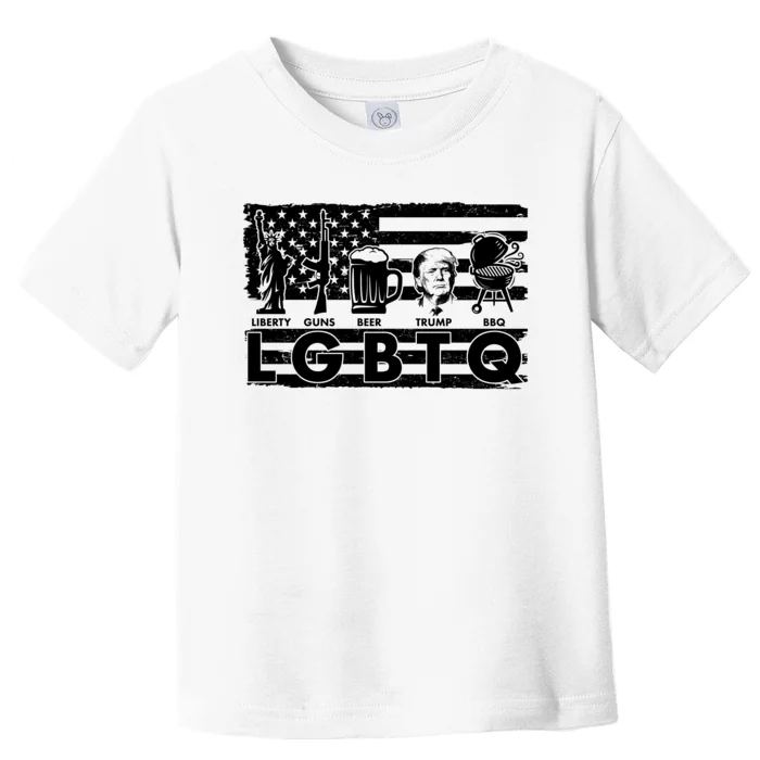 LGBTQ USA Flag Liberty Guns Beer Trump BBQ Toddler T-Shirt