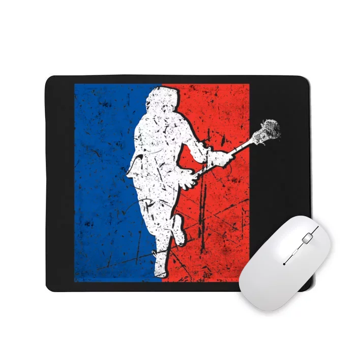 Lacrosse USA Flag Lacrosse Player Mousepad