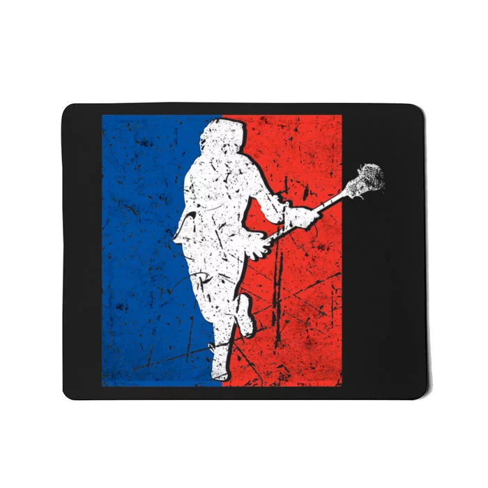 Lacrosse USA Flag Lacrosse Player Mousepad