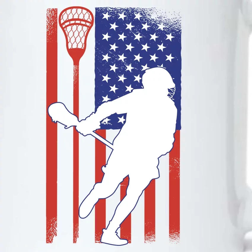 Lacrosse USA Flag Black Color Changing Mug