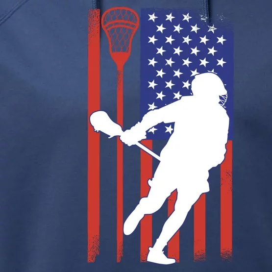 Lacrosse USA Flag Performance Fleece Hoodie