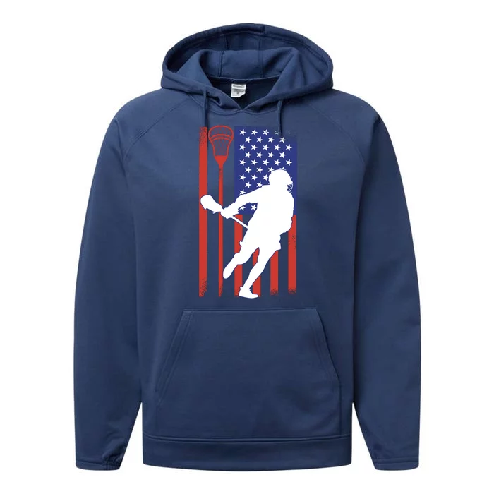 Lacrosse USA Flag Performance Fleece Hoodie