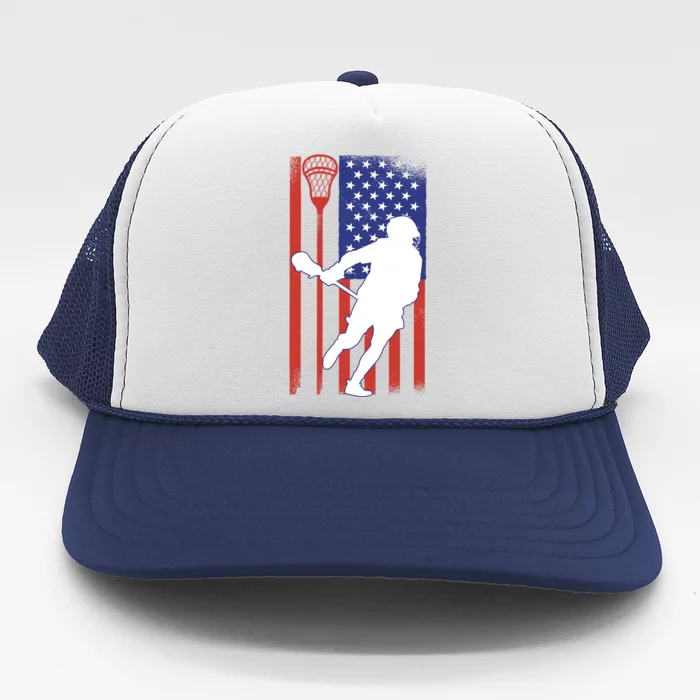 Lacrosse USA Flag Trucker Hat