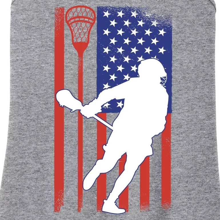 Lacrosse USA Flag Ladies Essential Tank