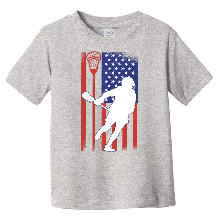 Lacrosse USA Flag Toddler T-Shirt