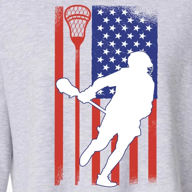 Lacrosse USA Flag Cropped Pullover Crew