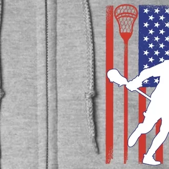 Lacrosse USA Flag Full Zip Hoodie