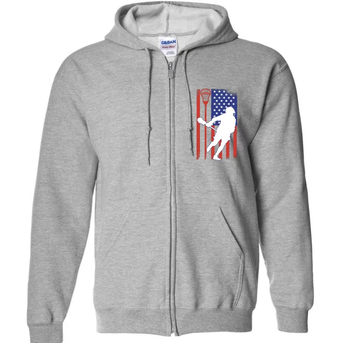 Lacrosse USA Flag Full Zip Hoodie